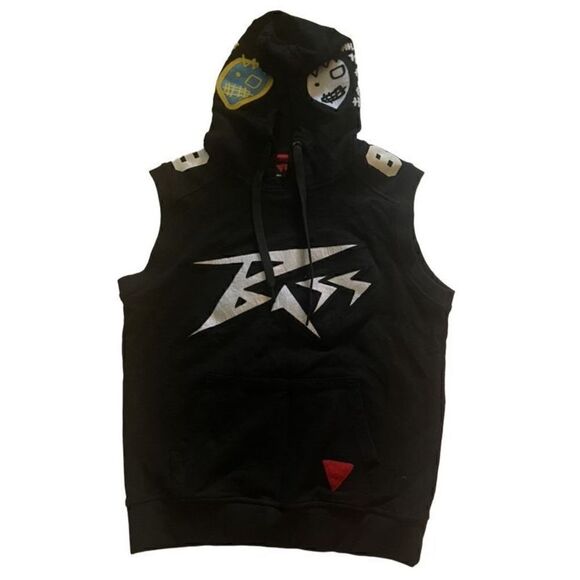 BASS BY RON BASS GRAPHIC HOODED SWEATSHIRT TANK TOP - Picture 1 of 4